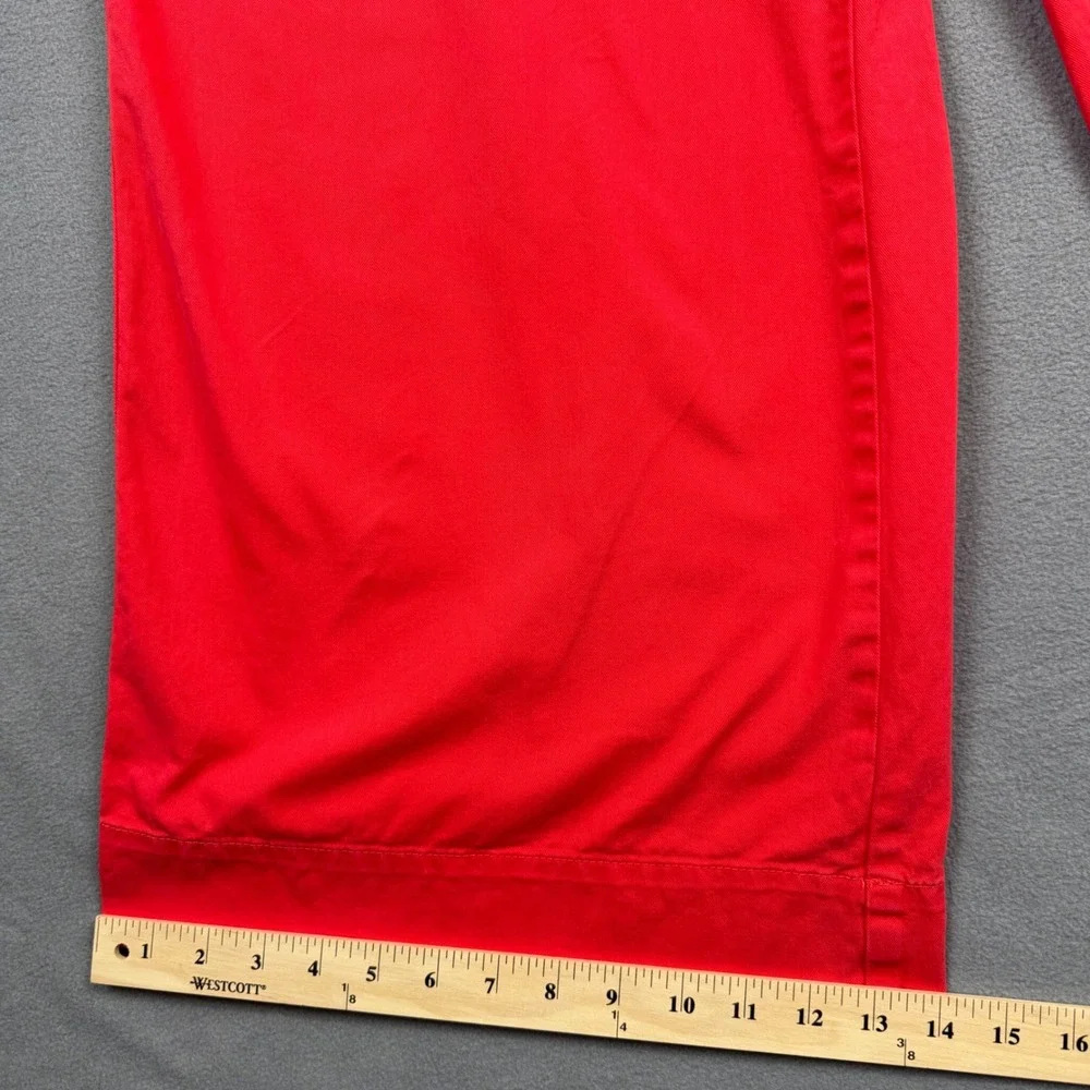 J.Crew Wide Leg Crop Ankle Pants Button Fly Cotton Twill Coastal Nautical Red 8